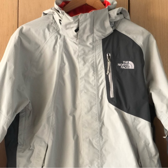 The North Face Gray HyVent Waterproof Full Zip Removeable Hood Jacket Men's L - Picture 3 of 13